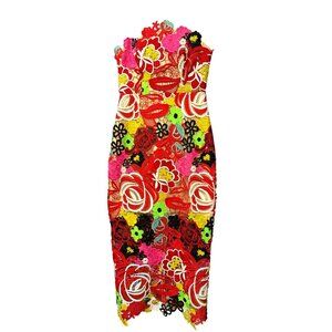 Milly Floral Embroidered Lace Strapless Midi Dress Size 4 New